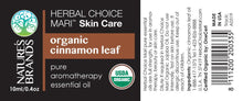 Load image into Gallery viewer, Herbal Choice Mari Organic Cinnamon Leaf Essential Oil; 0.3floz Glass