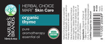 Load image into Gallery viewer, Herbal Choice Mari Organic Thyme Essential Oil; 0.3floz Glass